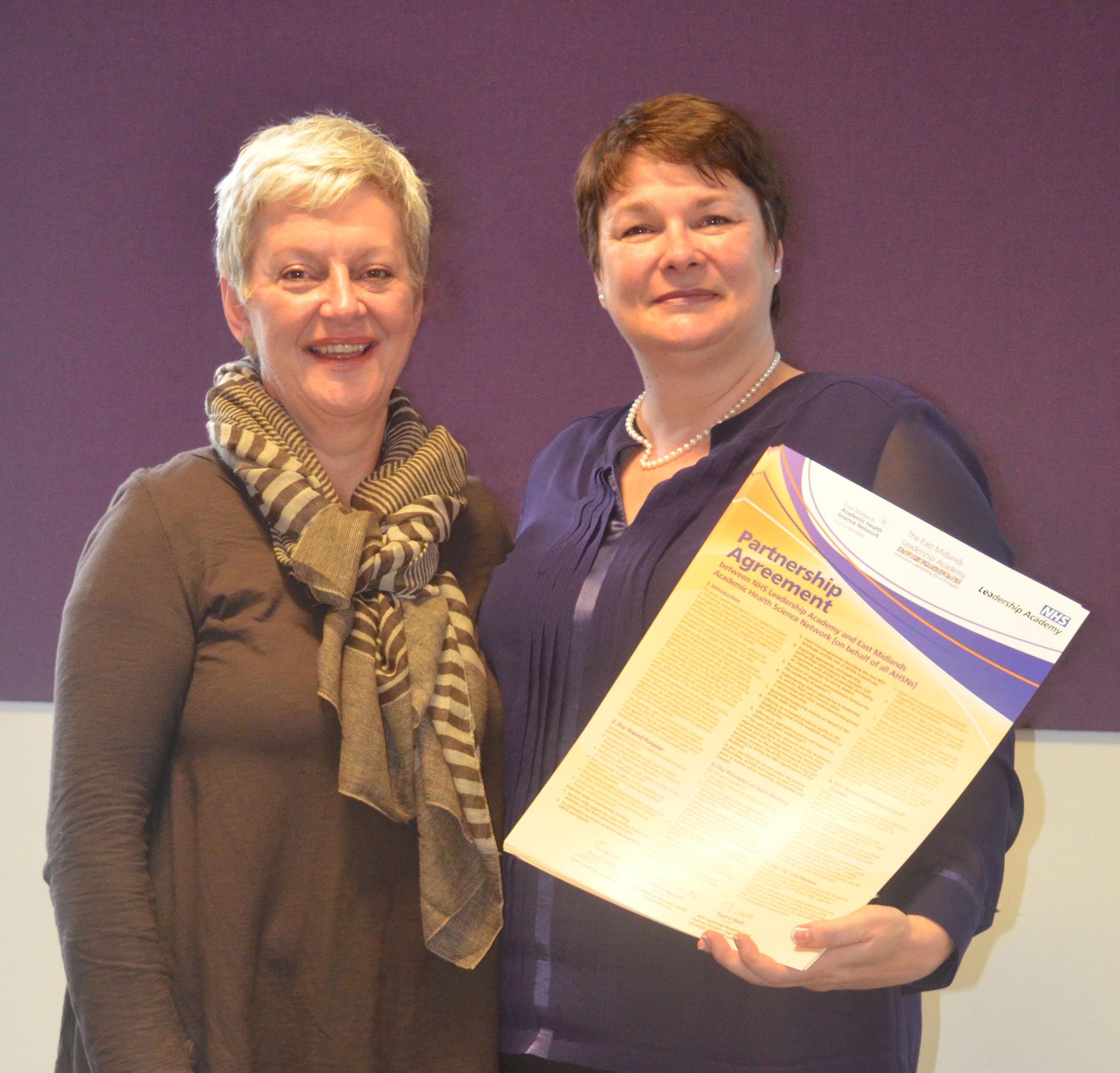 Leadership agreement signing Karen Lynas and Rachel Munton